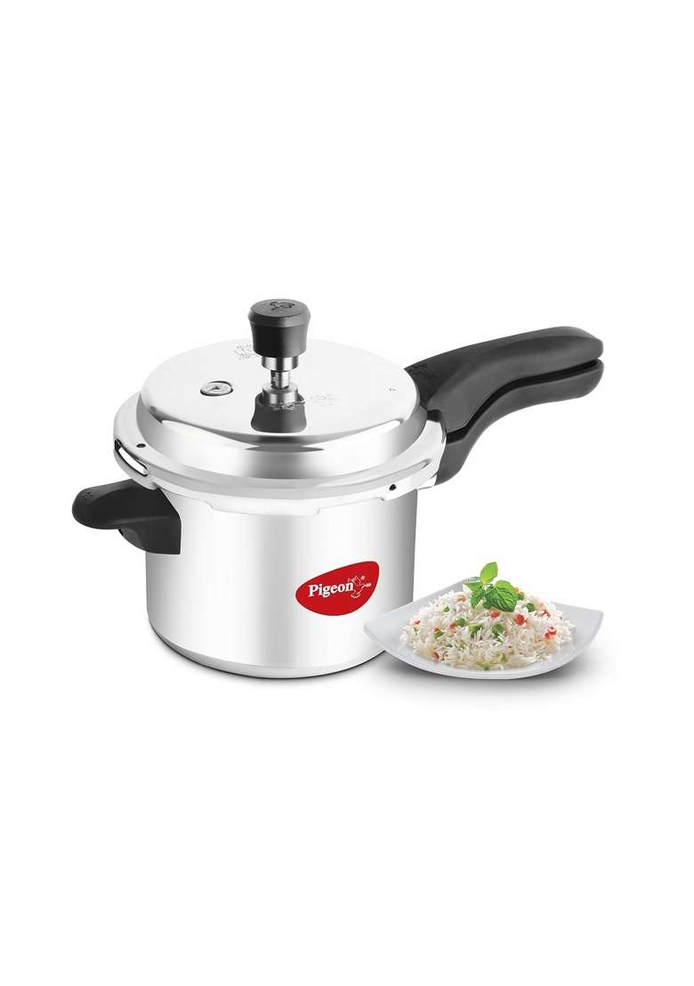 Pigeon By Stovekraft Calida Induction Base Aluminium Pressure Cooker with Outer Lid | 3 L | 3.2 Qt - Indya
