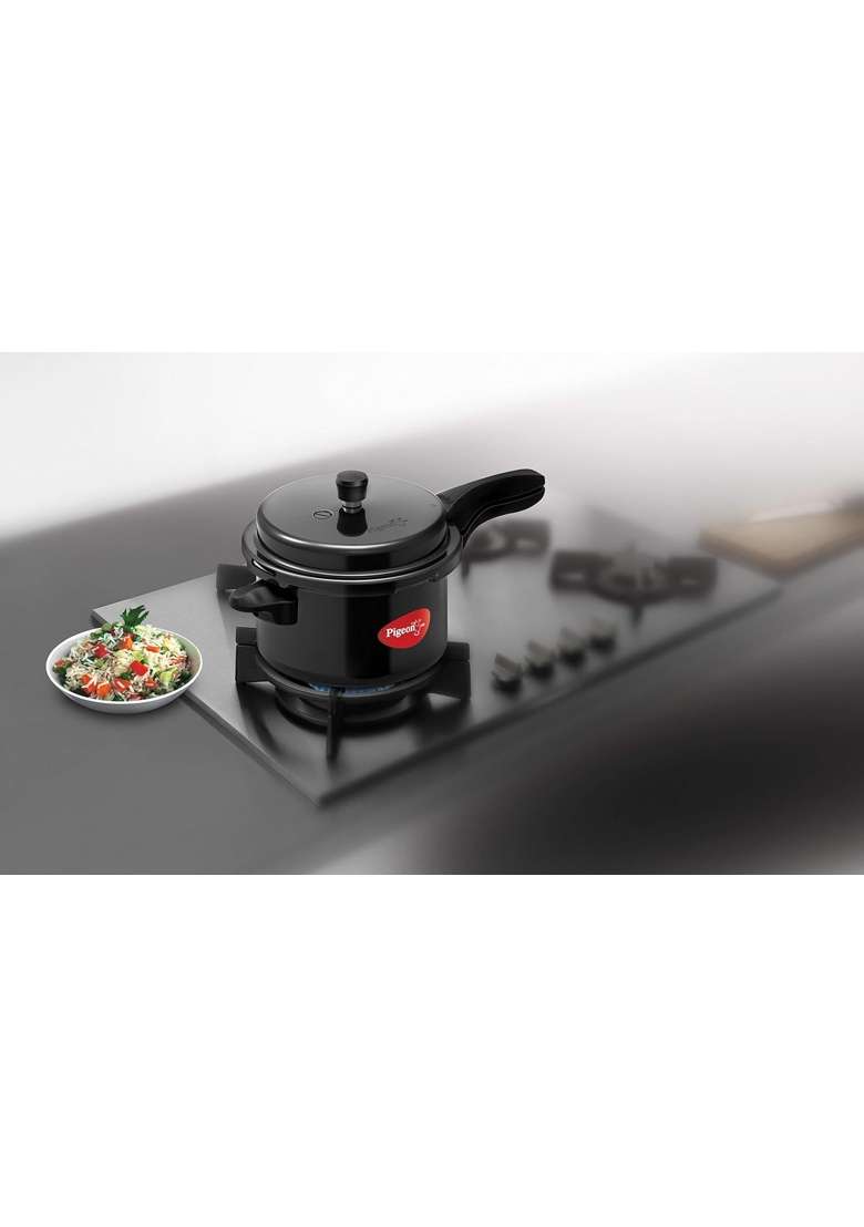 Pigeon Titanium Hard Anodized Aluminium Outer Lid Pressure Cooker | 5 L | 5.3 Qt - Indya
