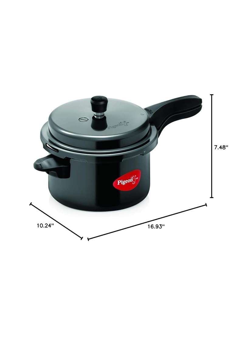 Pigeon Titanium Hard Anodized Aluminium Outer Lid Pressure Cooker | 5 L | 5.3 Qt - Indya