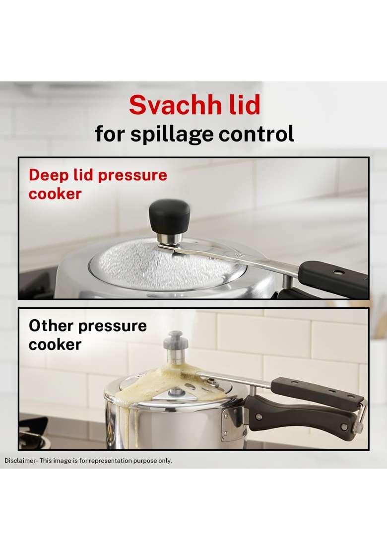 Prestige Aluminium Nakshatra Plus Svachh Innerlid Pressure Cooker | 3 L | 3.2 Qt | Induction Compatible - Indya