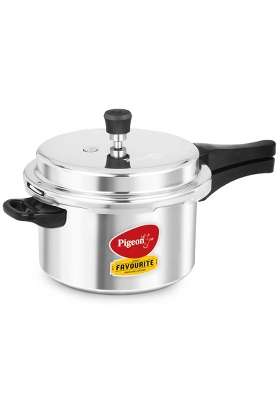 Pigeon By Stovekraft Favourite Induction Base Aluminium Pressure Cooker with Outer Lid | 5 L | 5.3 Qt