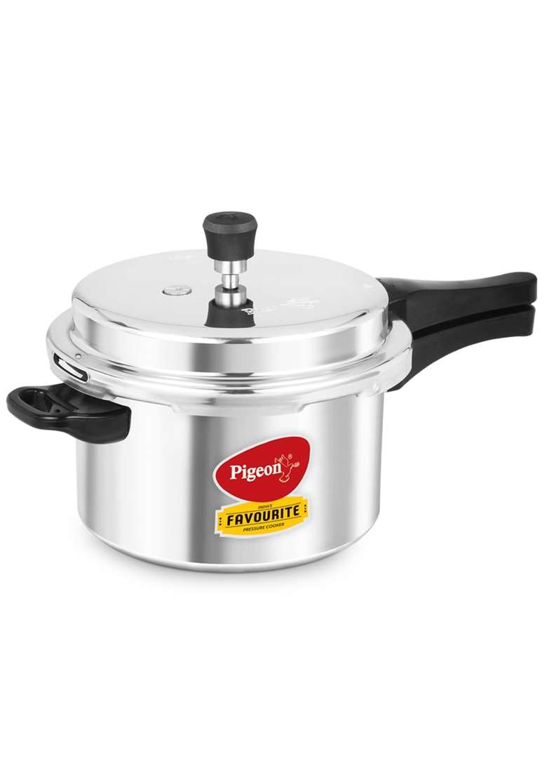 Pigeon By Stovekraft Favourite Induction Base Aluminium Pressure Cooker with Outer Lid | 5 L | 5.3 Qt - Indya
