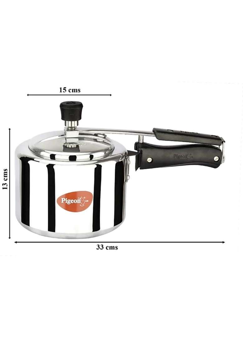 Pigeon Storm Aluminium Innner Lid Pressure Cooker Induction and Gas Stove Compatible | 3 L | 3.2 Qt - Indya