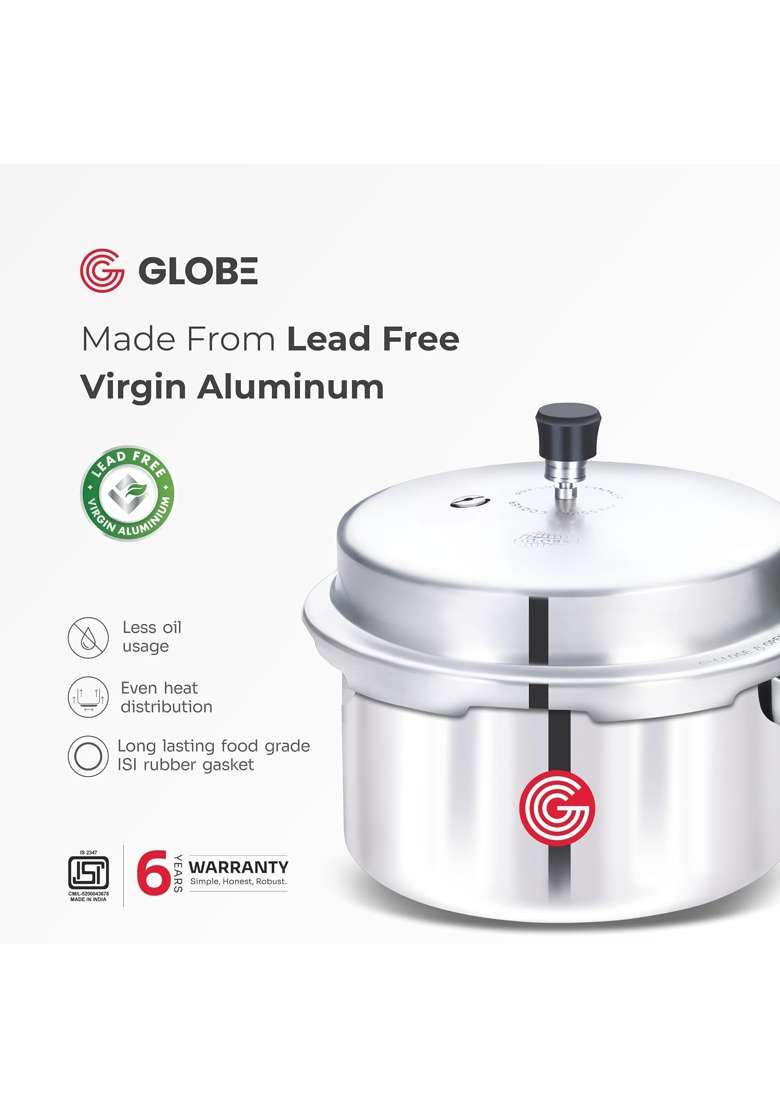 GLOBE Eagle Aluminium Inner Lid Pressure Cooker | 3 L | 3.2 Qt - Indya