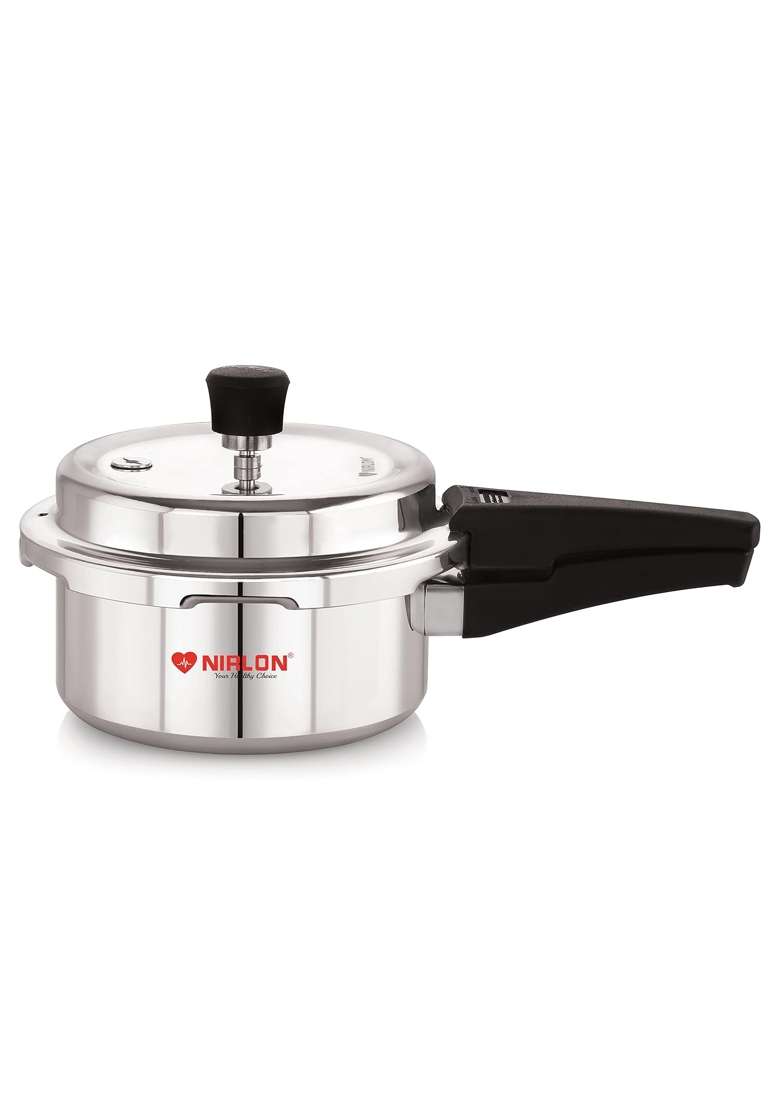 NIRLON Induction Base Outer Lid Aluminium Pressure Cooker | 2 L | 2.1 Qt - Indya