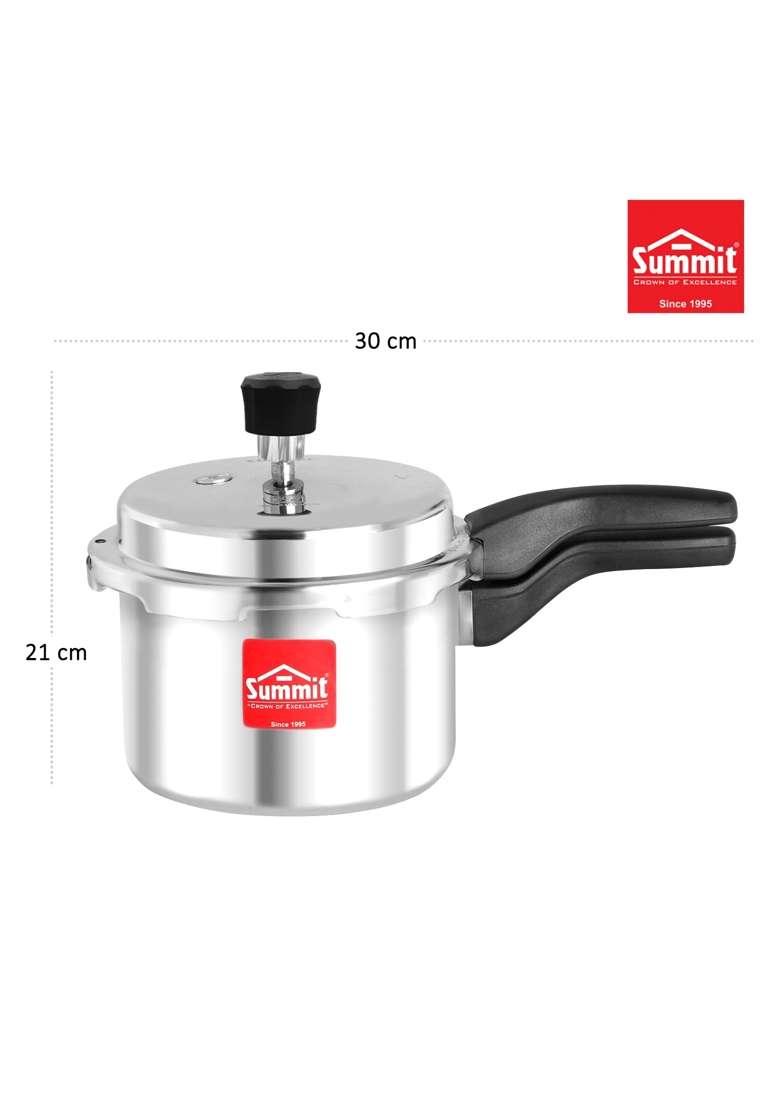 SUMMIT Outer Lid Prime Non Induction Base Aluminium Pressure Cooker | 3 L | 3.2 Qt - Indya