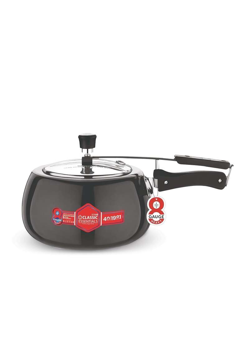 CLASSIC ESSENTIALS Hard Anodised Inner Lid Aluminium Pressure Cooker | 3 L | 3.2 Qt | Induction Compatible - Indya