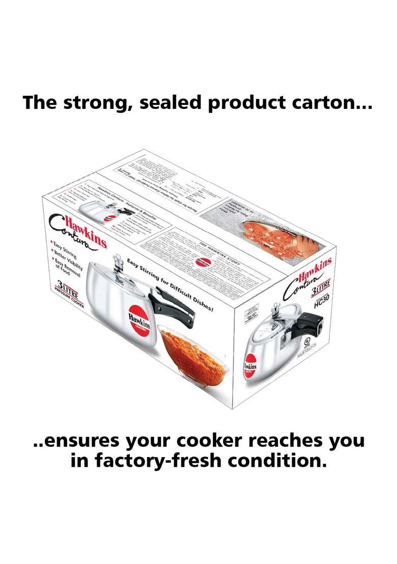 Hawkins Contura Aluminium Inner Lid Pressure Cooker | 3 L | 3.2 Qt - Indya