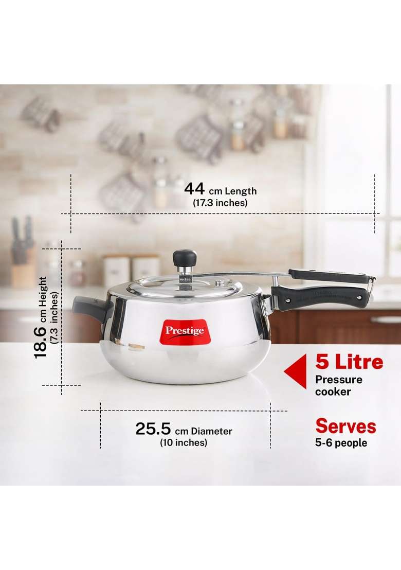 Prestige Nakshatra Cute Svachh Aluminium Inner Lid Pressure Cooker | 5 L | 5.3 Qt - Indya