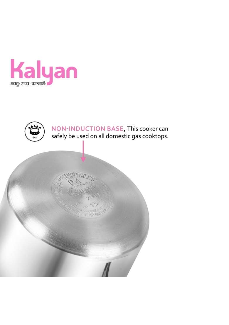 KALYAN Outerlid Non-Induction Base Pink Series Aluminium Pressure Cooker | 1.5 L | 1.6 Qt - Indya