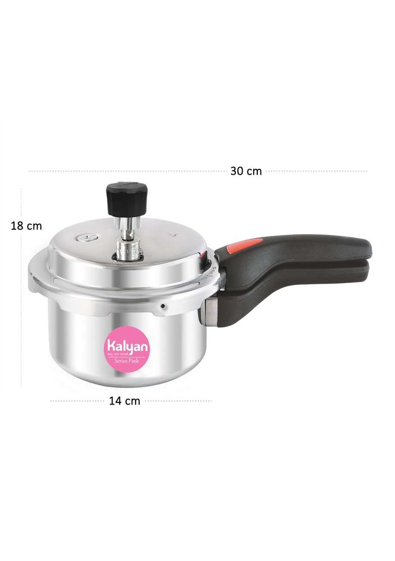 KALYAN Outerlid Non-Induction Base Pink Series Aluminium Pressure Cooker | 1.5 L | 1.6 Qt - Indya