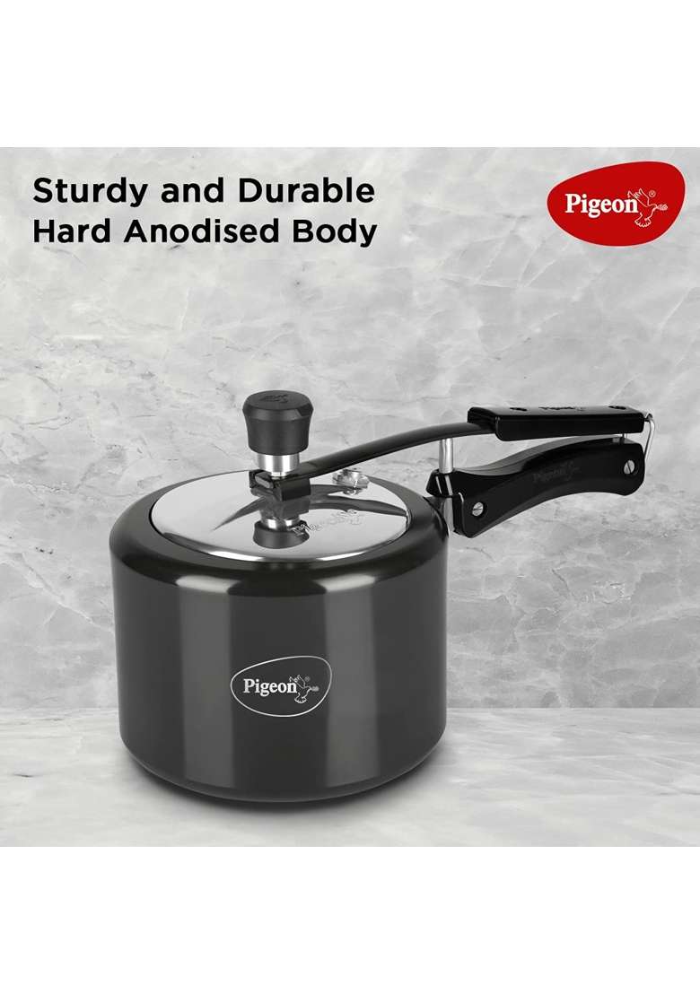 Pigeon By Stovekraft Titanium Induction Base Inner Lid Hard Anodised Aluminium | 3 L | 3.2 Qt - Indya