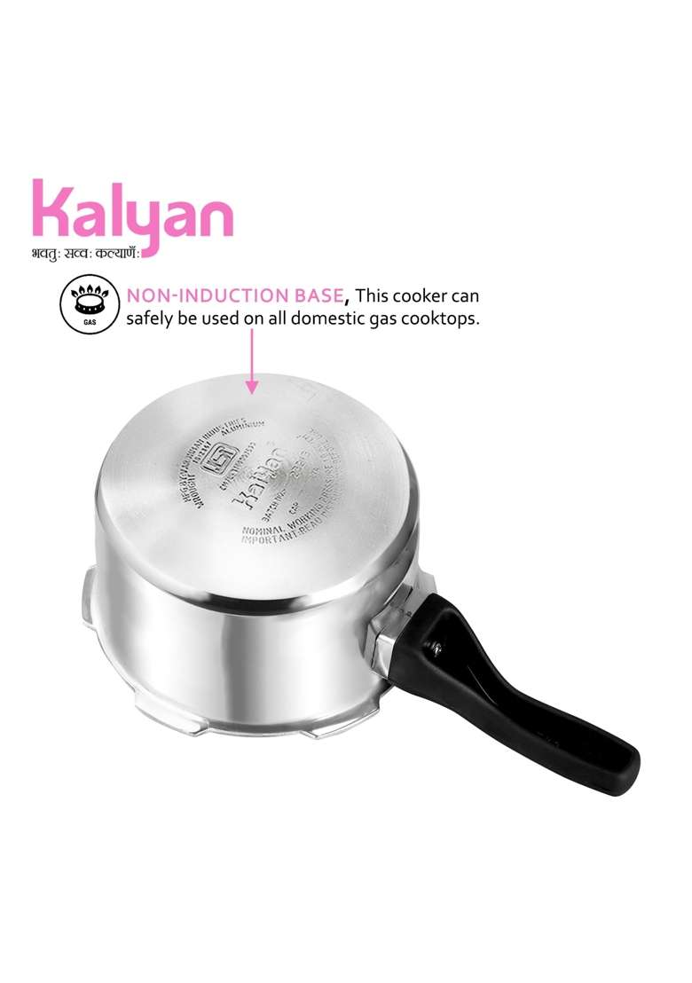 KALYAN Outerlid Non-Induction Base Pink Series Aluminium Pressure Cooker | 1 L | 1.1 Qt - Indya