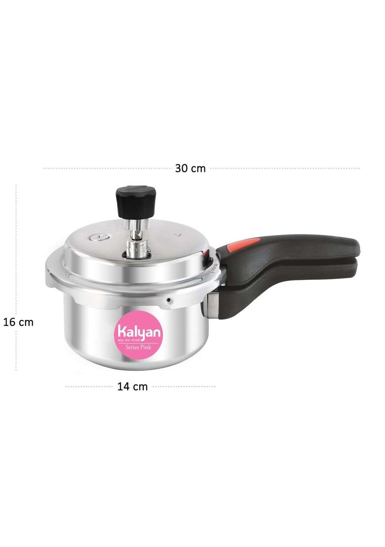 KALYAN Outerlid Non-Induction Base Pink Series Aluminium Pressure Cooker | 1 L | 1.1 Qt - Indya