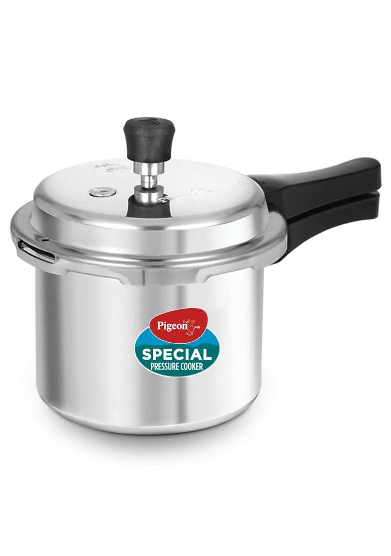 Pigeon By Stovekraft 12260 Induction Base Outer Lid Aluminium Pressure Cooker | 3 L | 3.2 Qt - Indya