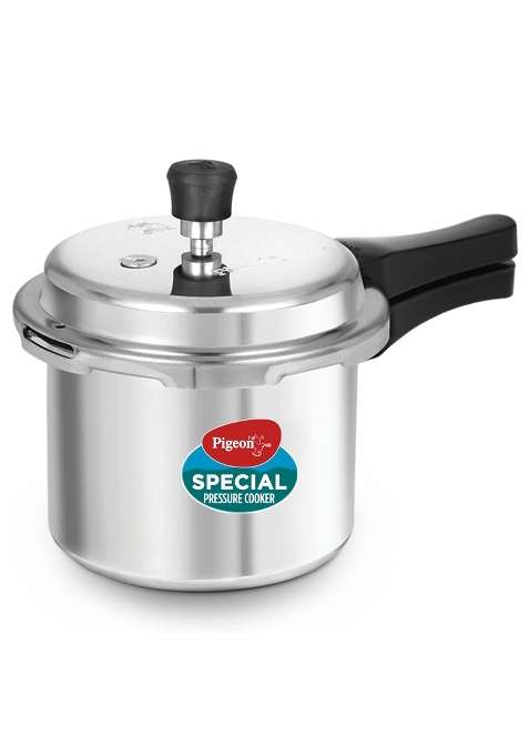 Pigeon By Stovekraft 12260 Induction Base Outer Lid Aluminium Pressure Cooker | 3 L | 3.2 Qt