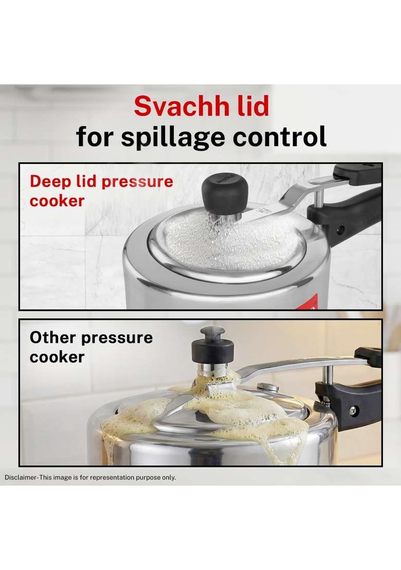 Prestige Aluminium Nakshatra Svachh Innerlid Pressure Cooker | 1.5 L | 1.6 Qt - Indya