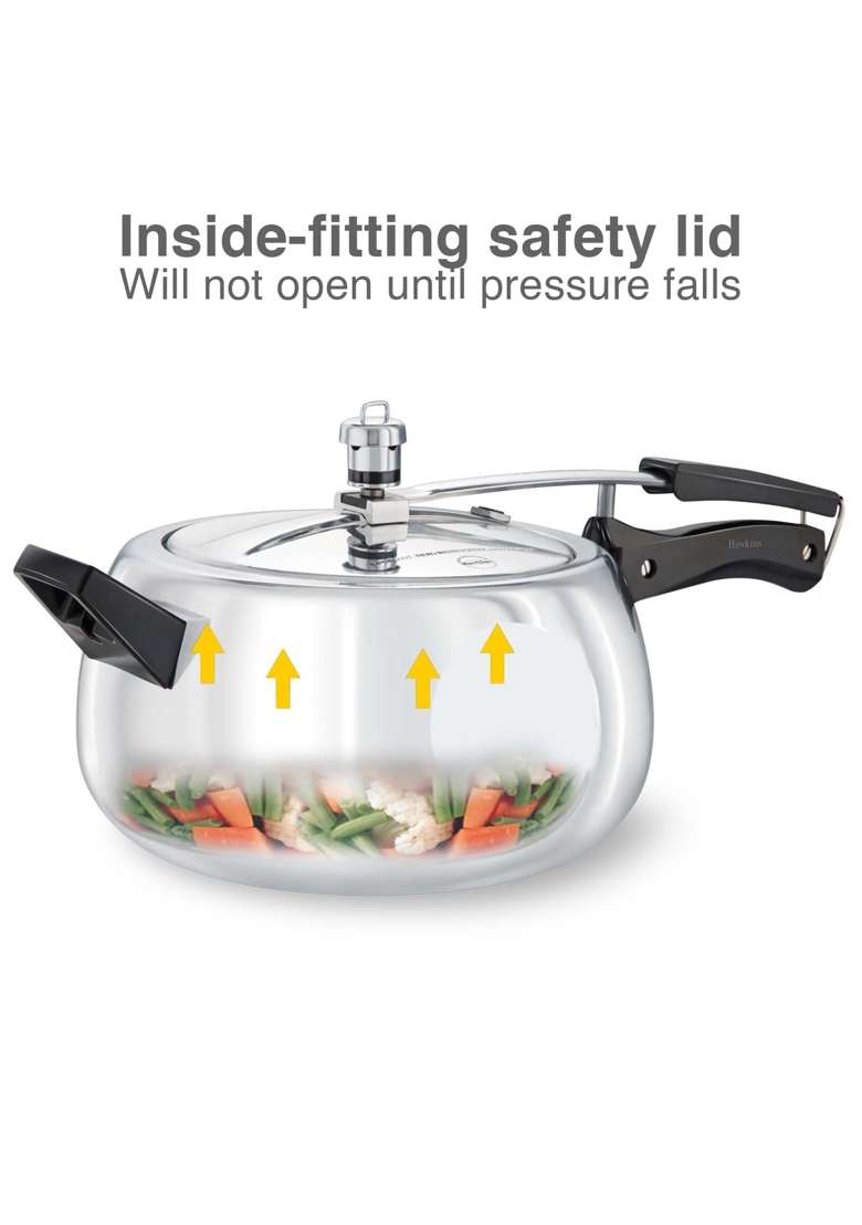 Hawkins Aluminium Contura Pressure Cooker | 5 L | 5.3 Qt | Induction Compatible - Indya