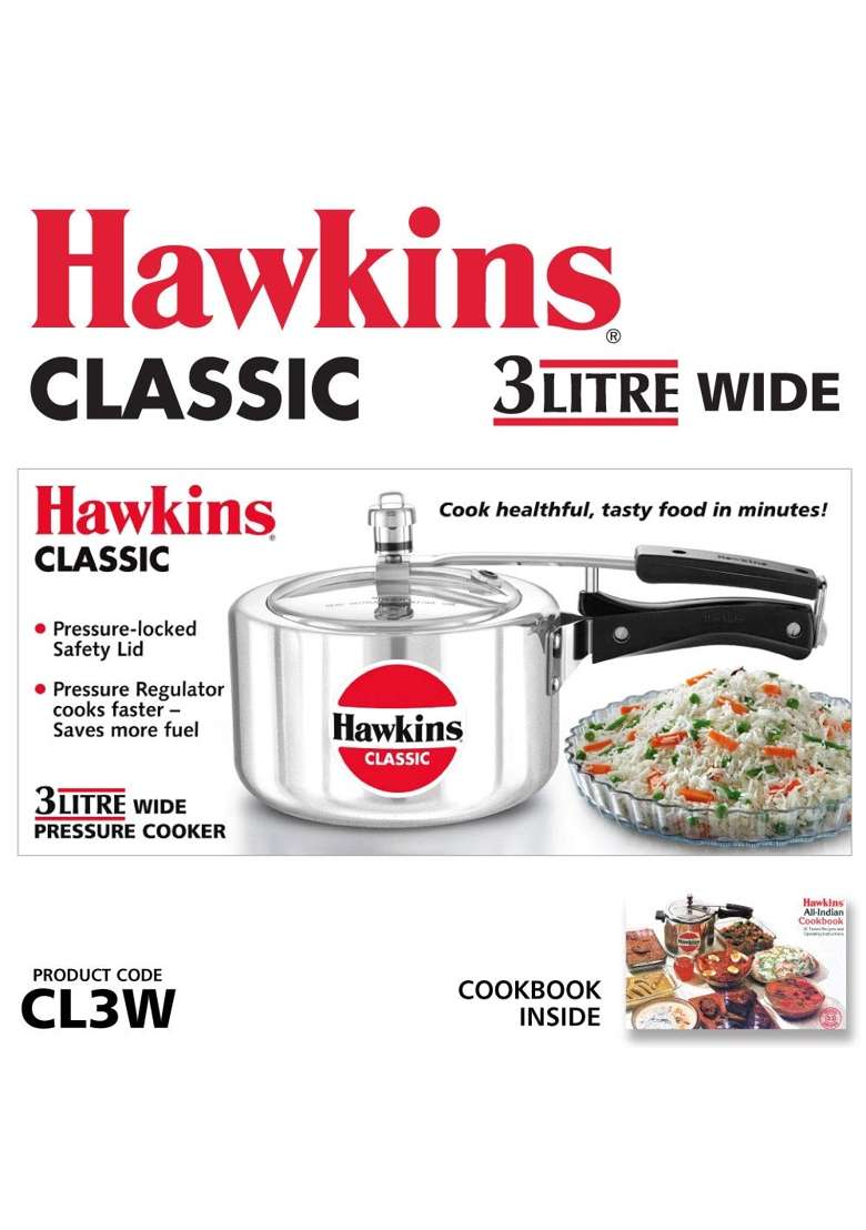 Hawkins Classic Pressure Cooker | 3 L | 3.2 Qt - Indya