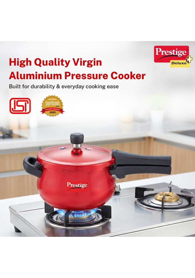 Prestige Deluxe Plus Outerlid Mini Pressure Cooker | 3 L | 3.2 Qt | Induction Compatible - Indya