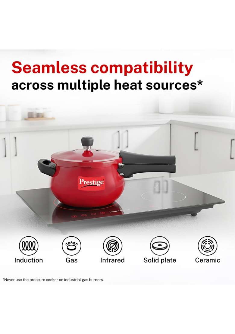 Prestige Deluxe Plus Outerlid Mini Pressure Cooker | 3 L | 3.2 Qt | Induction Compatible - Indya