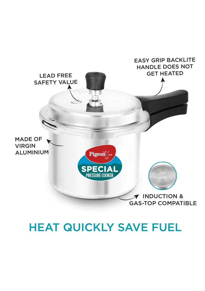 Pigeon By Stovekraft Favourite Aluminium Outer Lid | 2 L | 2.1 Qt | Induction Compatible - Indya