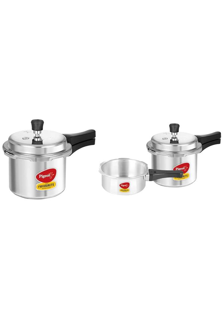 Pigeon By Stovekraft Aluminium Cooker Combo Set | 5 L | 5.3 Qt - Indya