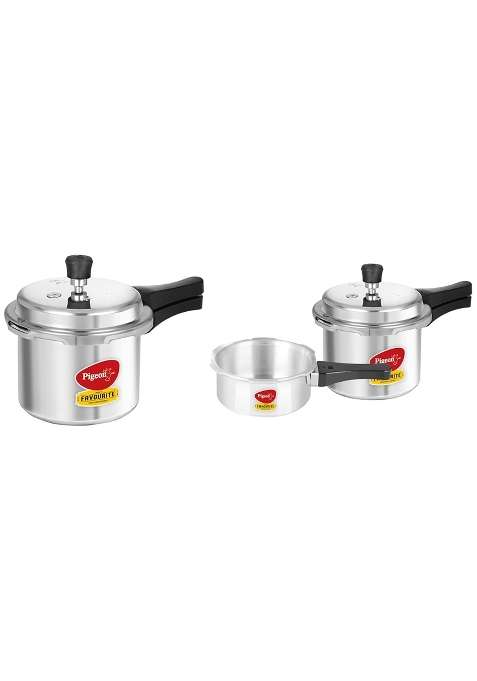 Pigeon By Stovekraft Aluminium Cooker Combo Set | 5 L | 5.3 Qt