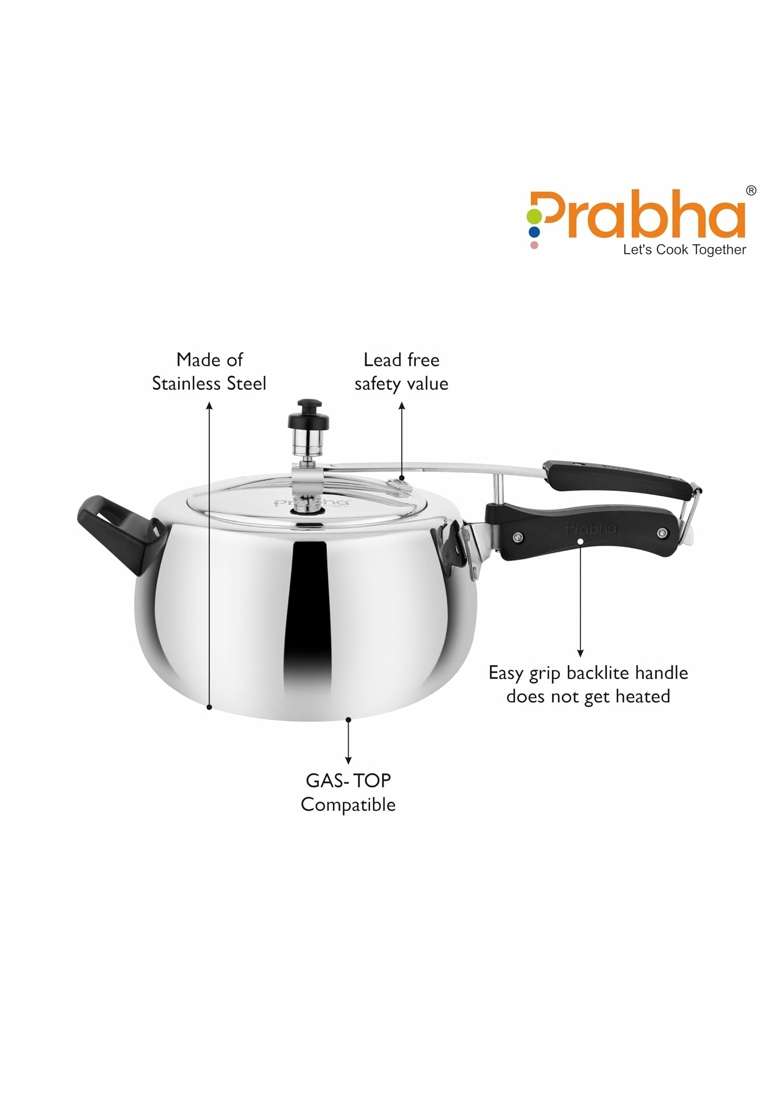 Prabha Aluminium Pressure Cooker Inner Lid | 2 L | 2.1 Qt | Induction Compatible | Non-Toxic | Food Safe - Indya