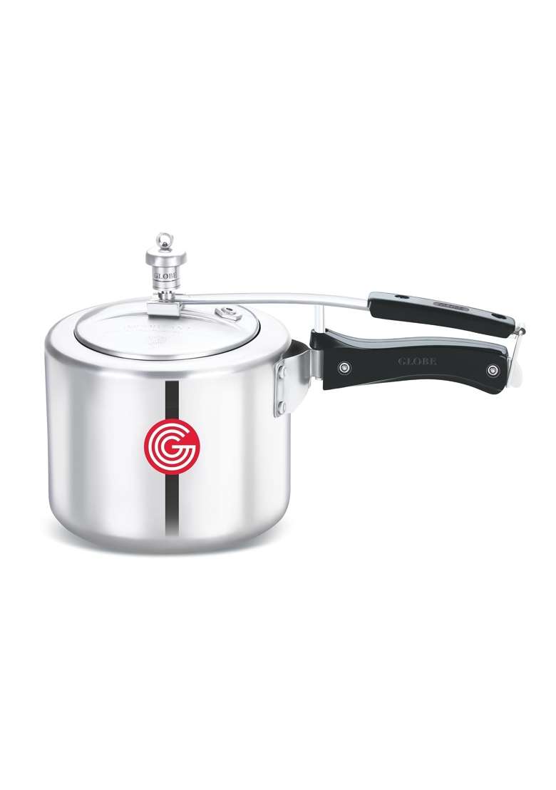 GLOBE Brio Aluminium Inner Lid Induction Base Pressure Cooker | 3 L | 3.2 Qt - Indya