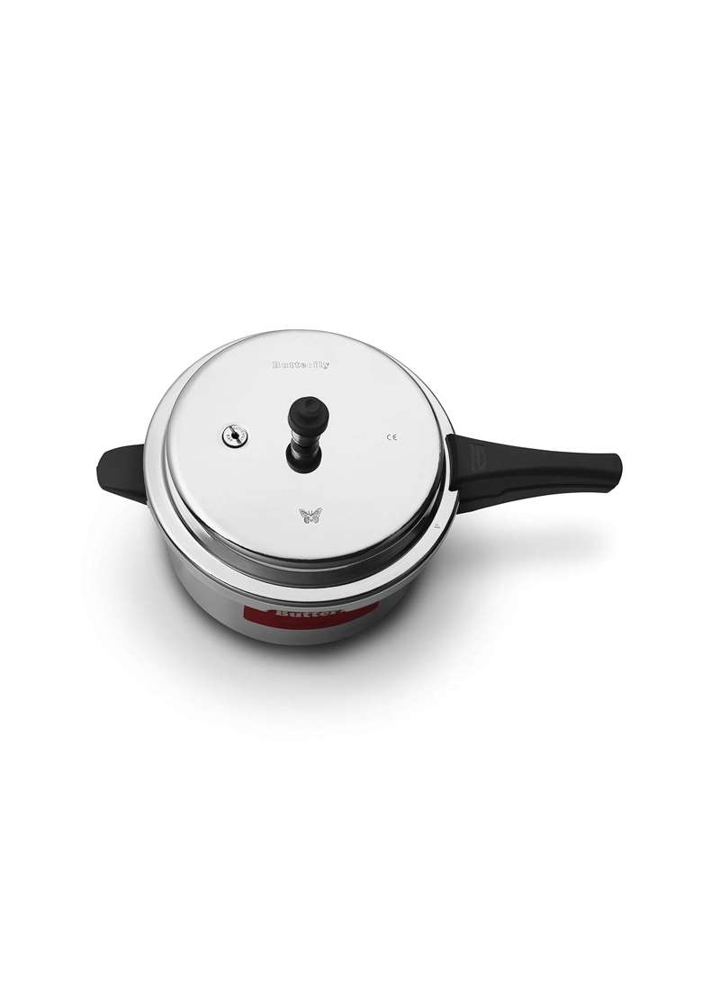 Butterfly Cordial Non Induction Base Aluminium Pressure Cooker with Outer Lid | 5 L | 5.3 Qt - Indya