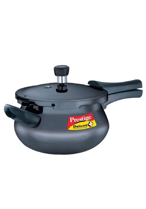 Prestige Deluxe Plus Hard Anodised Aluminium Outer Lid Pressure Cooker Handi Cooking Pot | 3 L | 3.2 Qt