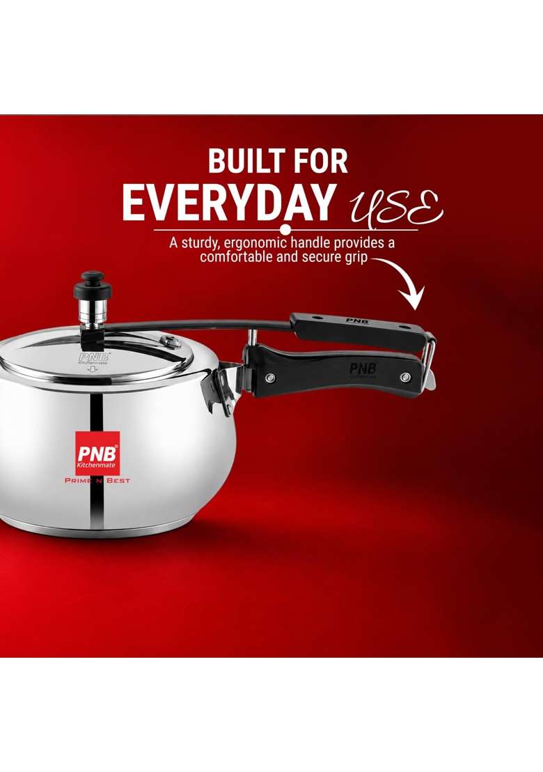 PNB Kitchenmate Aluminium Pressure Cooker Inner Lid Induction Base | 5 L | 5.3 Qt - Indya