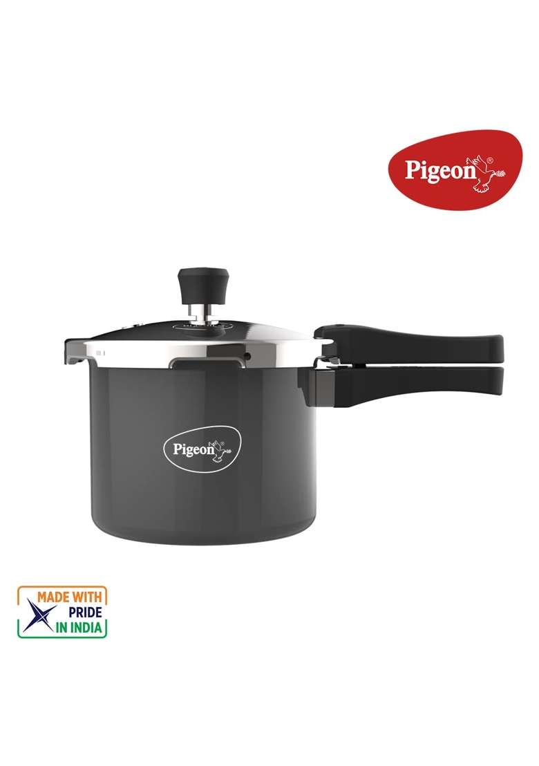 Pigeon Hard Anodised Pressure Cooker Outer Lid with Induction Base | 2.5 L | 2.6 Qt - Indya
