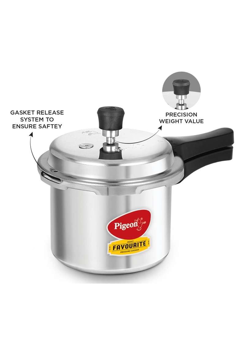 Pigeon By Stovekraft Mini Combi Aluminium Pressure Outer Lid Cooker Set | 3 L | 3.2 Qt - Indya