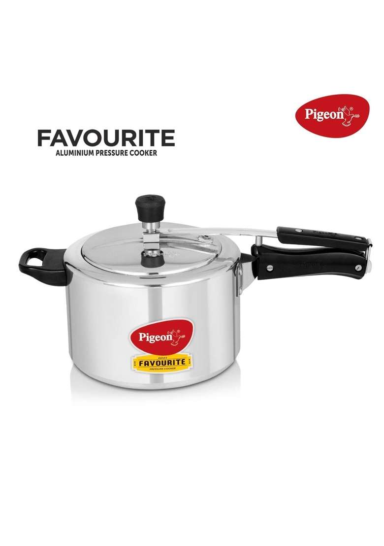 Pigeon By Stovekraft Favourite Induction Base Aluminium Pressure Cooker with Outer Lid | 3 L | 3.2 Qt - Indya