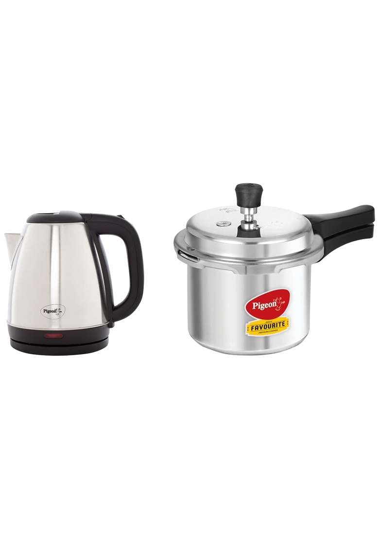 Pigeon By Stovekraft Favourite Induction Base Aluminium Pressure Cooker with Outer Lid | 3 L | 3.2 Qt - Indya