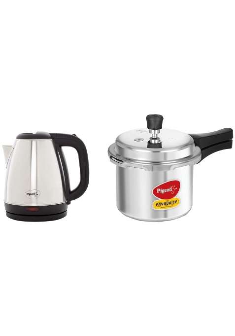 Pigeon By Stovekraft Favourite Induction Base Aluminium Pressure Cooker with Outer Lid | 3 L | 3.2 Qt