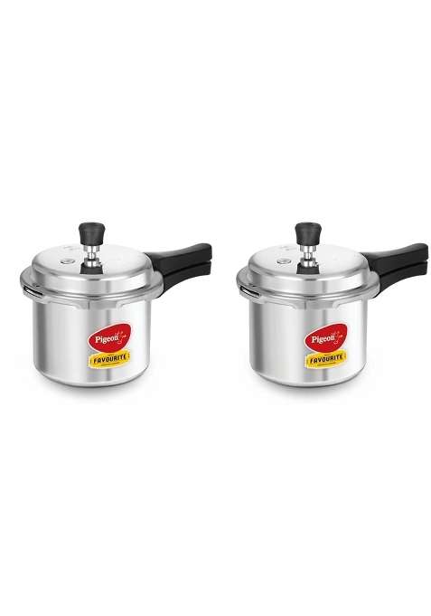 Pigeon By Stovekraft Favourite Induction Base Aluminium Pressure Cooker with Outer Lid | 3 L | 3.2 Qt