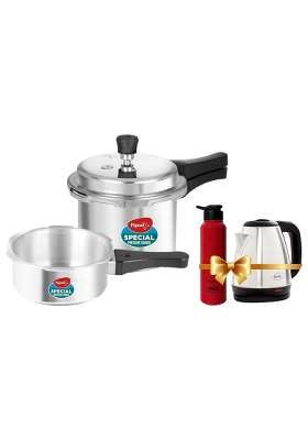 Pigeon Aluminium by Stovekraft 12708 Pressure Cooker Combo | 2 L | 2.1 Qt | Induction Compatible