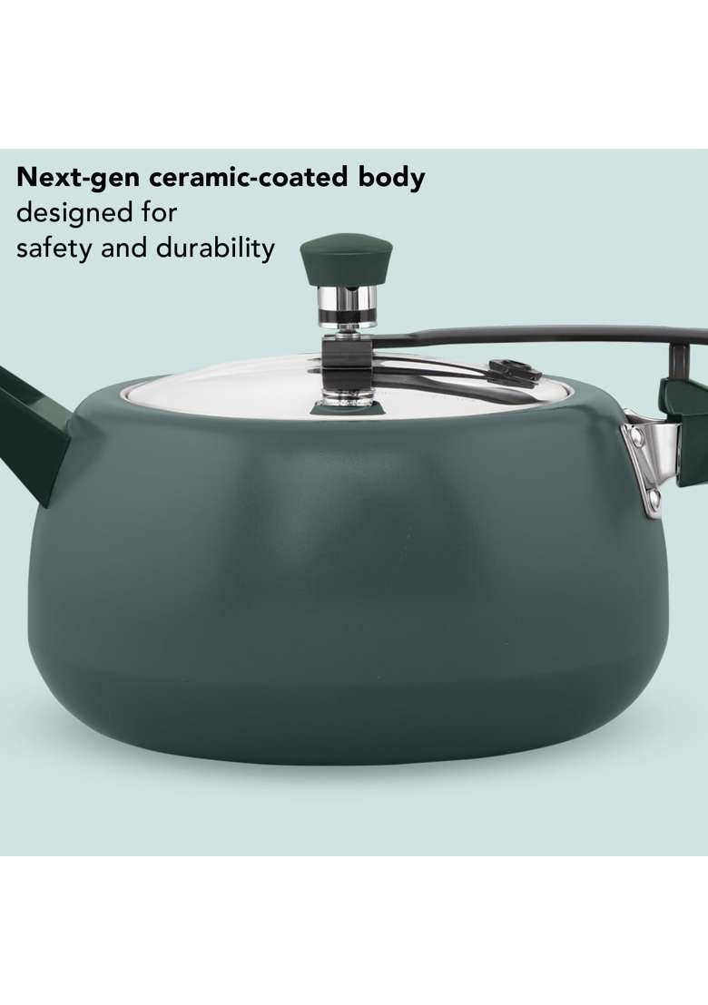 Hawkins Ceramic Coated Cerenity Pressure Cooker | 5 L | 5.3 Qt | Induction Compatible - Indya