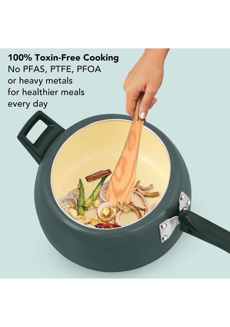 Hawkins Ceramic Coated Cerenity Pressure Cooker | 5 L | 5.3 Qt | Induction Compatible - Indya
