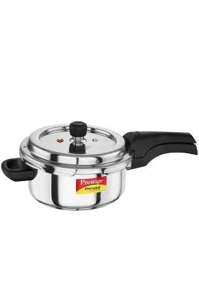 Prestige Stainless Steel Deluxe Alpha Svachh Outer Lid Pressure Cooker | 3 L | 3.2 Qt | Induction Compatible | Tri-Ply
