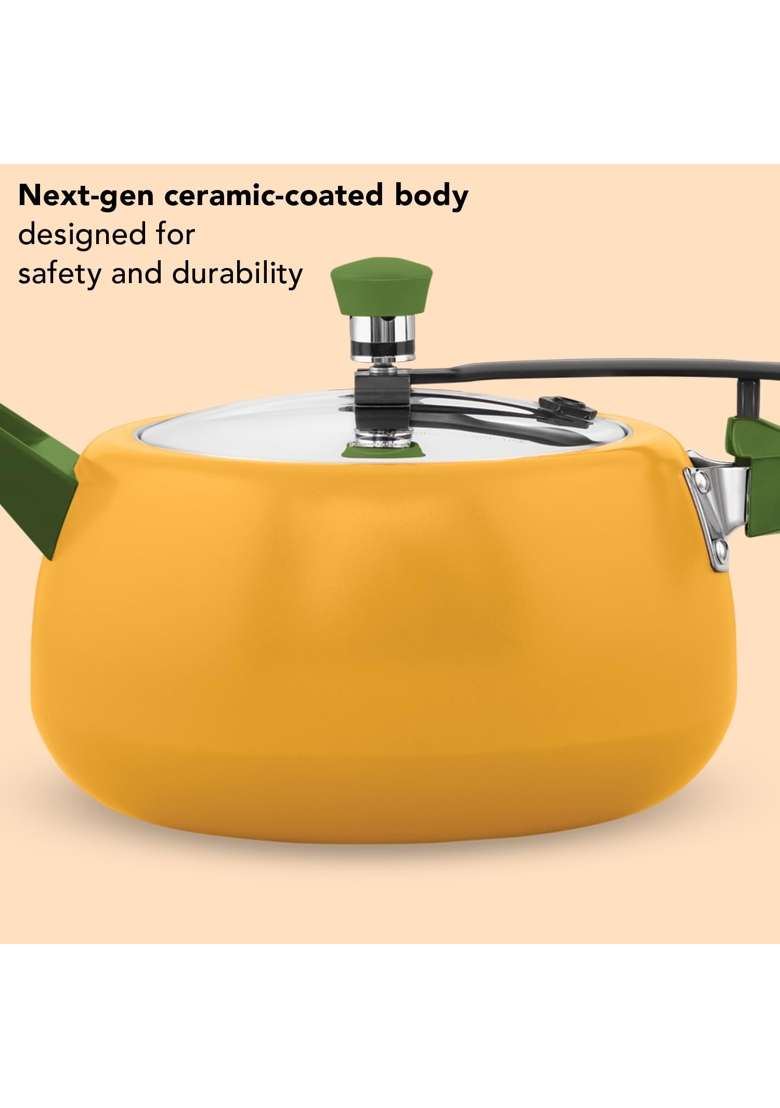 Hawkins Ceramic Coated Cerenity Pressure Cooker | 5 L | 5.3 Qt | Induction Compatible - Indya