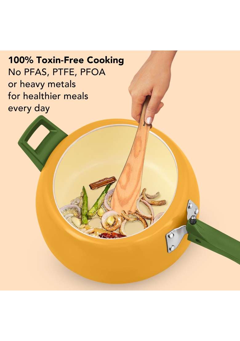 Hawkins Ceramic Coated Cerenity Pressure Cooker | 5 L | 5.3 Qt | Induction Compatible - Indya