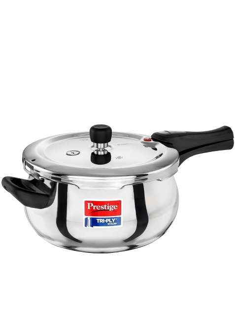 Prestige Triply Svachh Outer Lid Pressure Cooker | 5 L | 5.3 Qt | Induction Compatible
