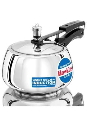 Hawkins Stainless Steel Contura Inner Lid Pressure Cooker Induction Compatible | 3 L | 3.2 Qt