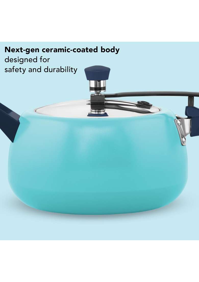 Hawkins Ceramic Coated Cerenity Pressure Cooker | 5 L | 5.3 Qt | Induction Compatible - Indya