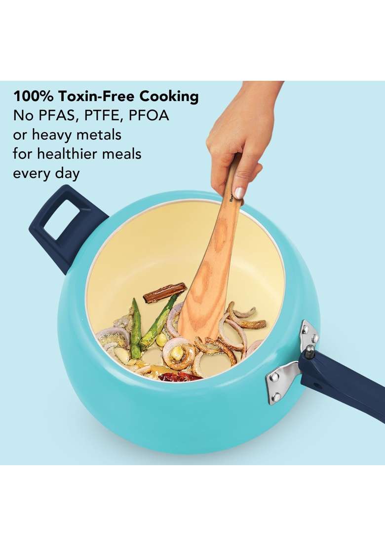 Hawkins Ceramic Coated Cerenity Pressure Cooker | 5 L | 5.3 Qt | Induction Compatible - Indya