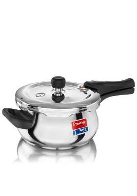Prestige Triply Svachh Handi Cooking Pot Outerlid Pressure Cooker | 3 L | 3.2 Qt | Induction Compatible